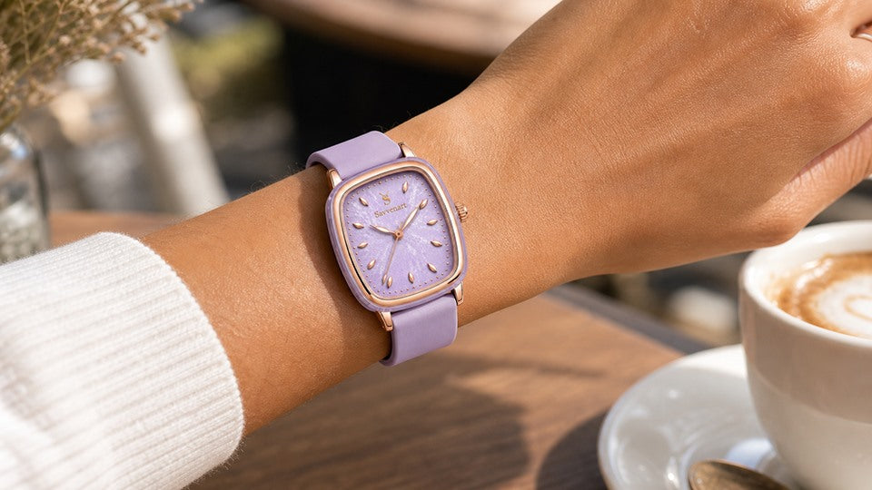 Daydream peach coral watch on wrist
