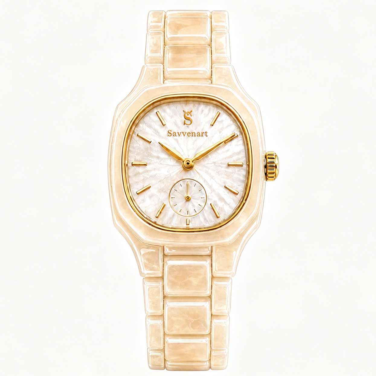 Aurora Edge elegant ceramic womens watch front view