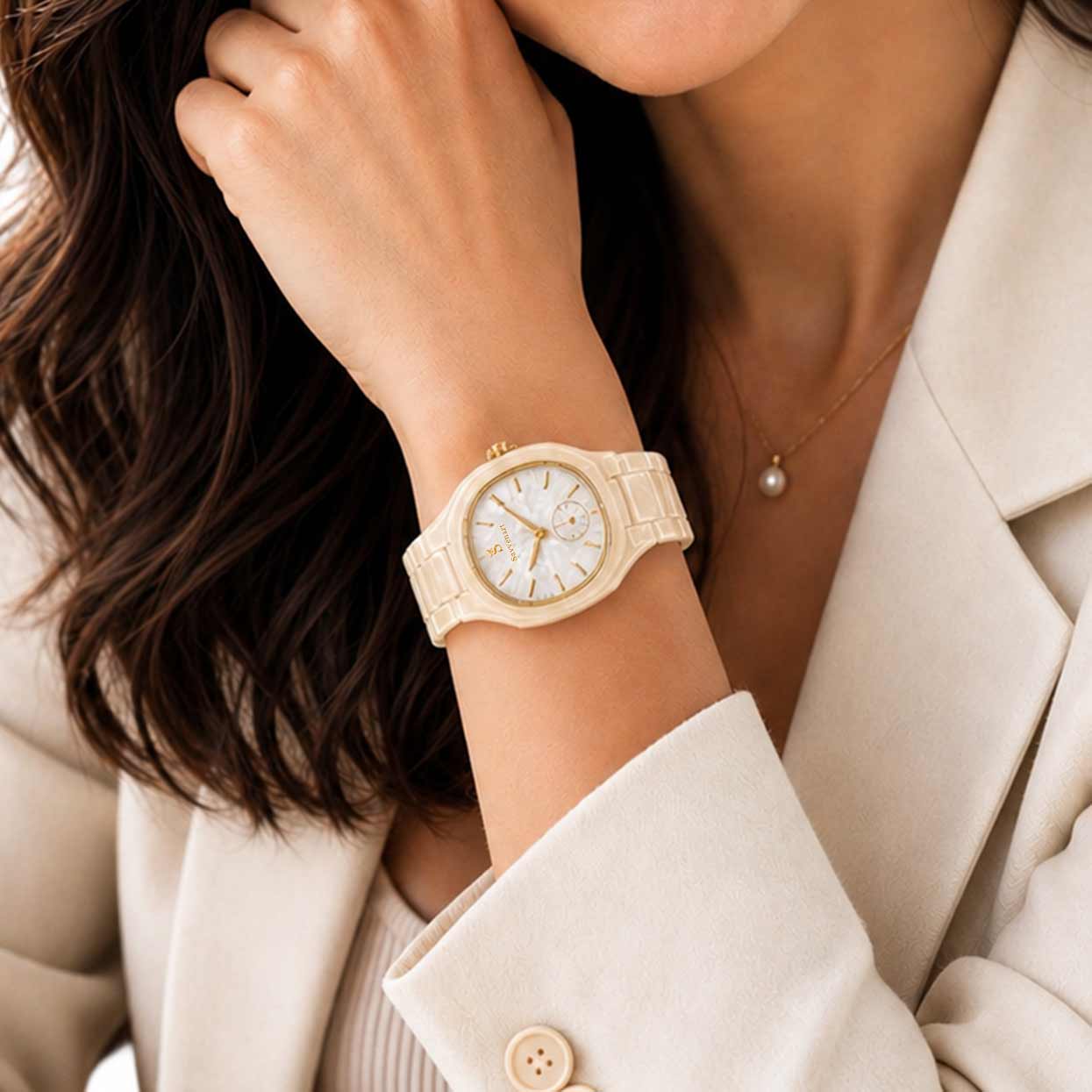 Aurora Edge womens watch on wrist
