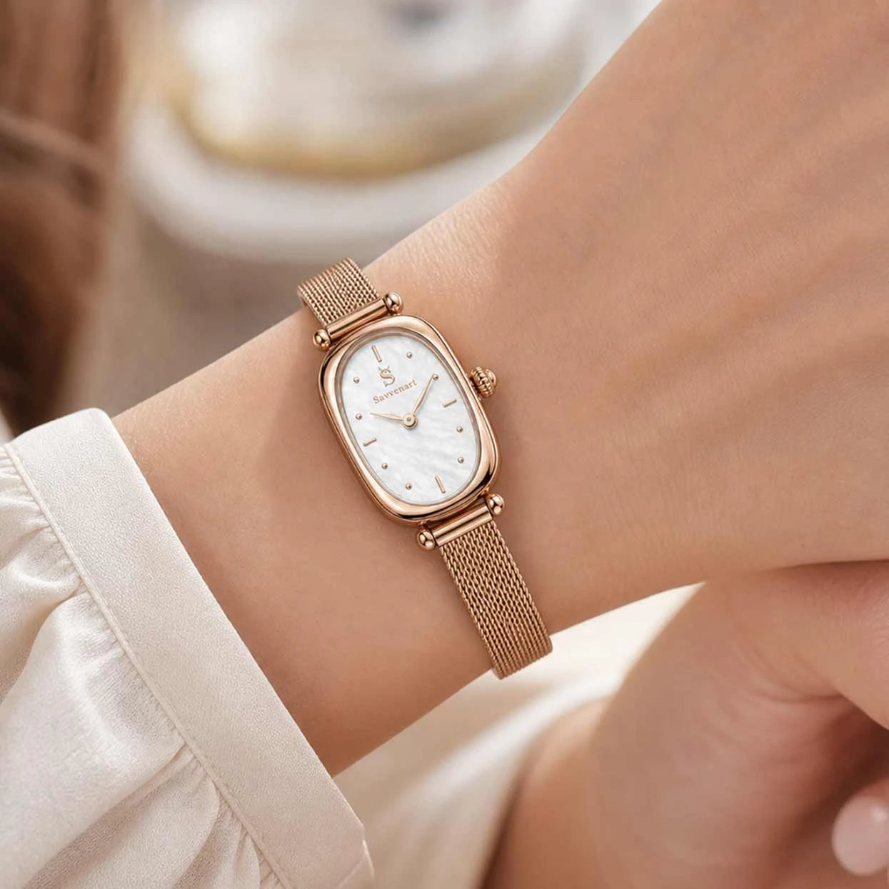Rose Vintage womens watch on wrist
